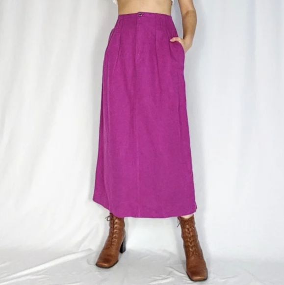 Magenta Midi Skirts